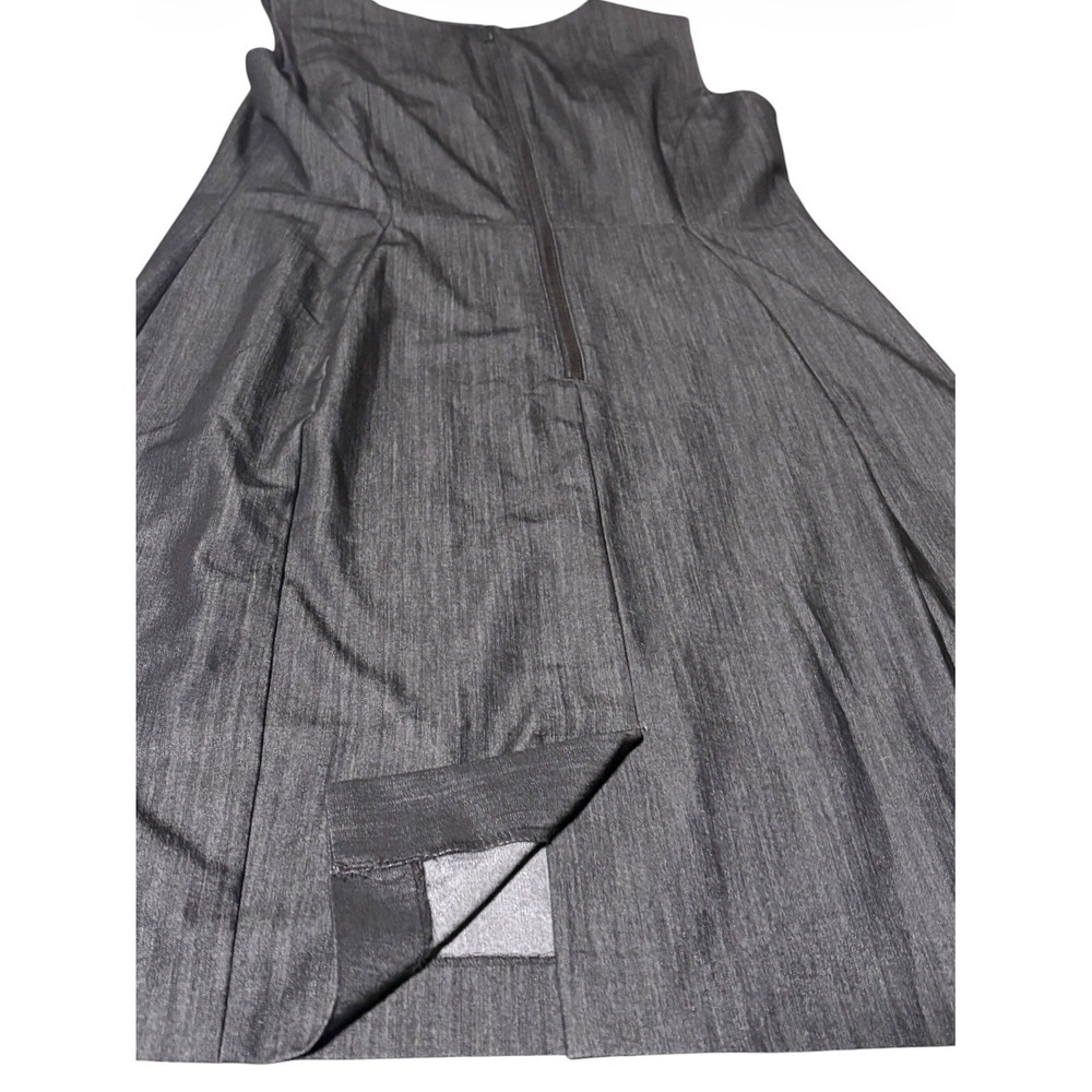Calvin Klein Dark Charcoal Chambray Sleeveless Sheath Dress Business Sz 12P - Picture 6 of 10